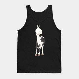 Horse, with perfect teeth! Give us a smile! Black and White Horsey. Tank Top